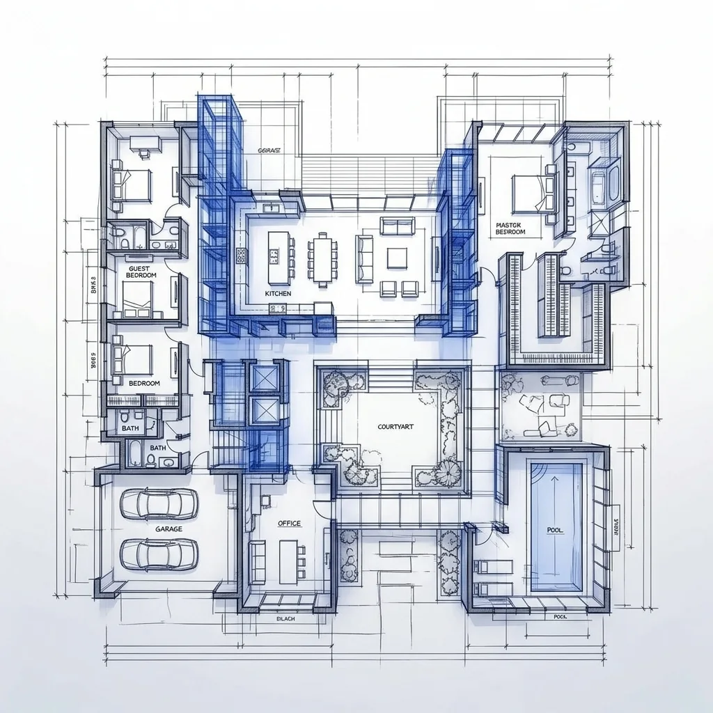 Detailed residential layout
